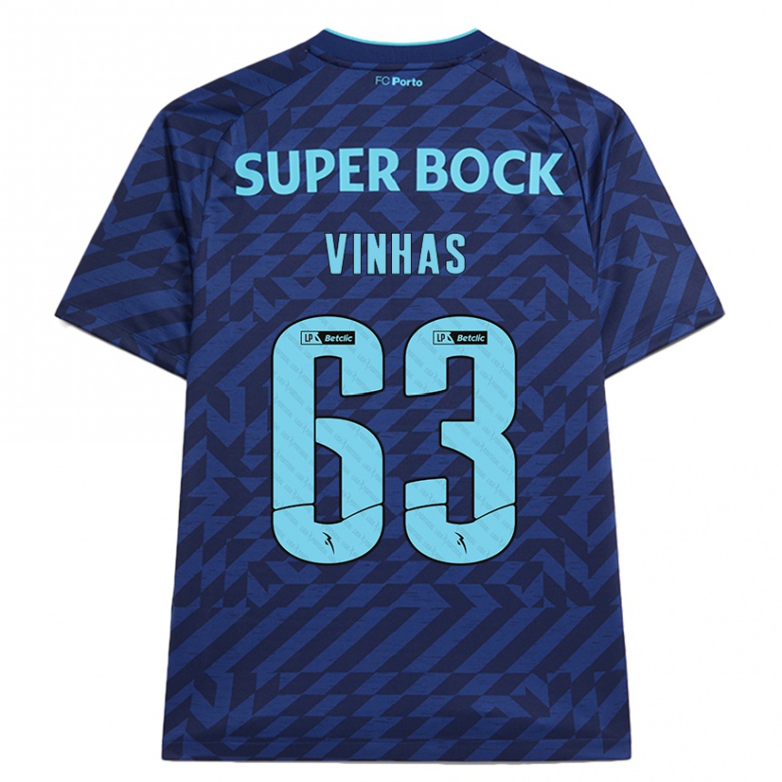 Hombre Fútbol Camiseta David Vinhas #63 Azul Marino Equipación Tercera 2024/25