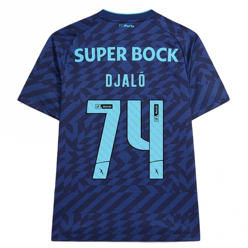 Hombre Fútbol Camiseta Ussumane Djaló #74 Azul Marino Equipación Tercera 2024/25