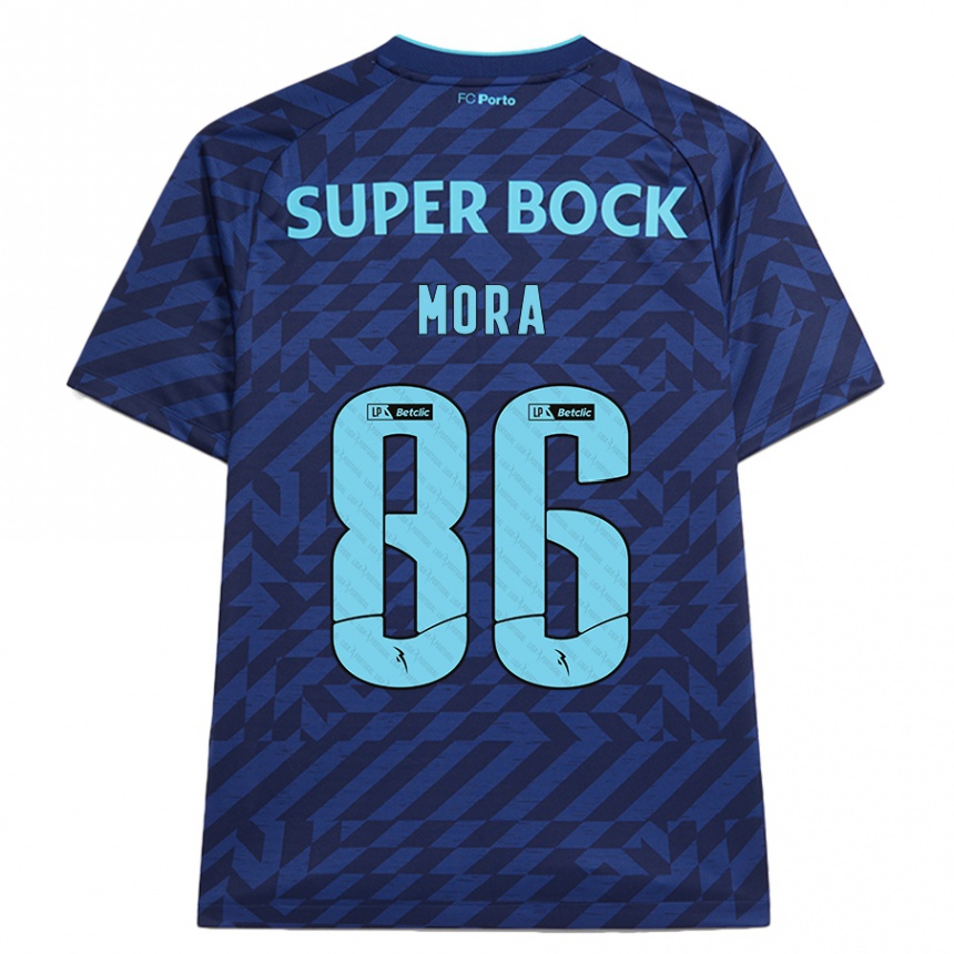 Hombre Fútbol Camiseta Rodrigo Mora #86 Azul Marino Equipación Tercera 2024/25