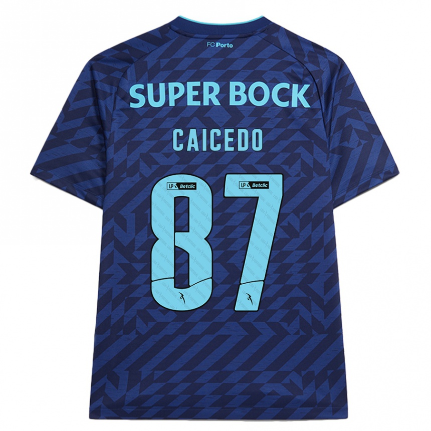 Hombre Fútbol Camiseta Brayan Caicedo #87 Azul Marino Equipación Tercera 2024/25