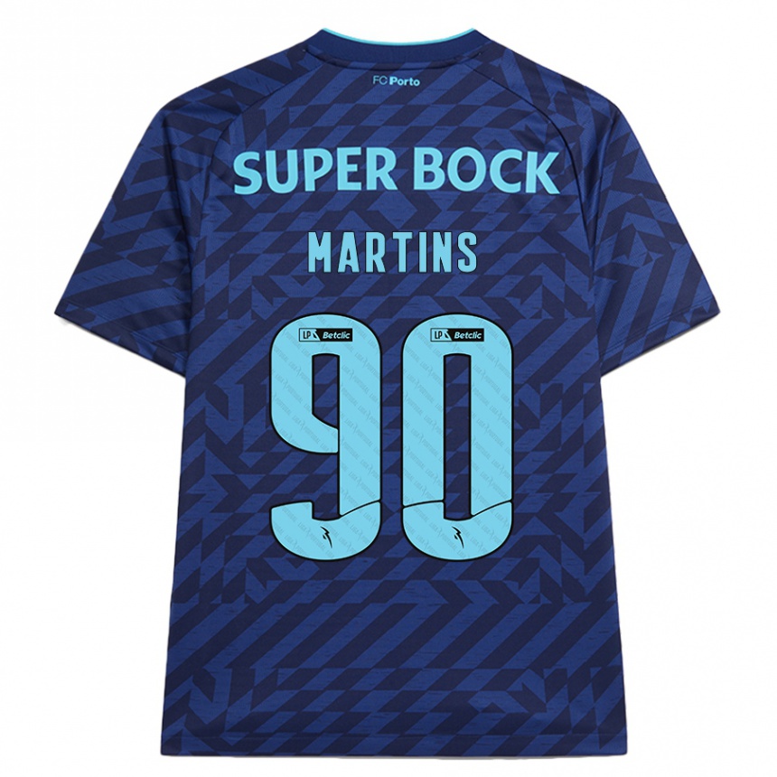 Hombre Fútbol Camiseta Gil Martins #90 Azul Marino Equipación Tercera 2024/25