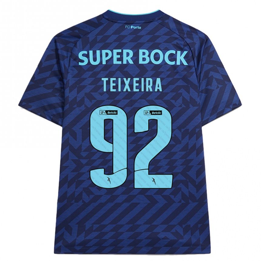 Hombre Fútbol Camiseta João Teixeira #92 Azul Marino Equipación Tercera 2024/25