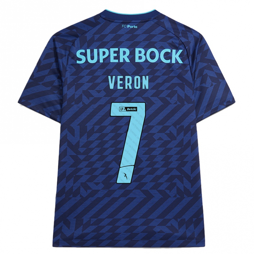 Hombre Fútbol Camiseta Gabriel Veron #7 Azul Marino Equipación Tercera 2024/25