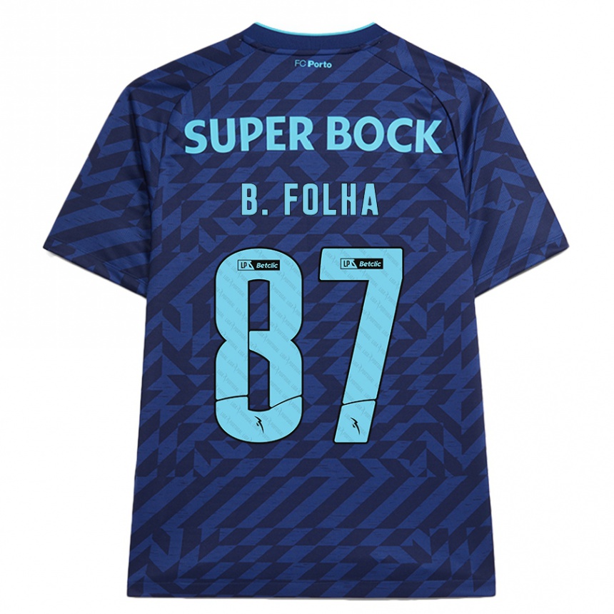 Hombre Fútbol Camiseta Bernardo Folha #87 Azul Marino Equipación Tercera 2024/25