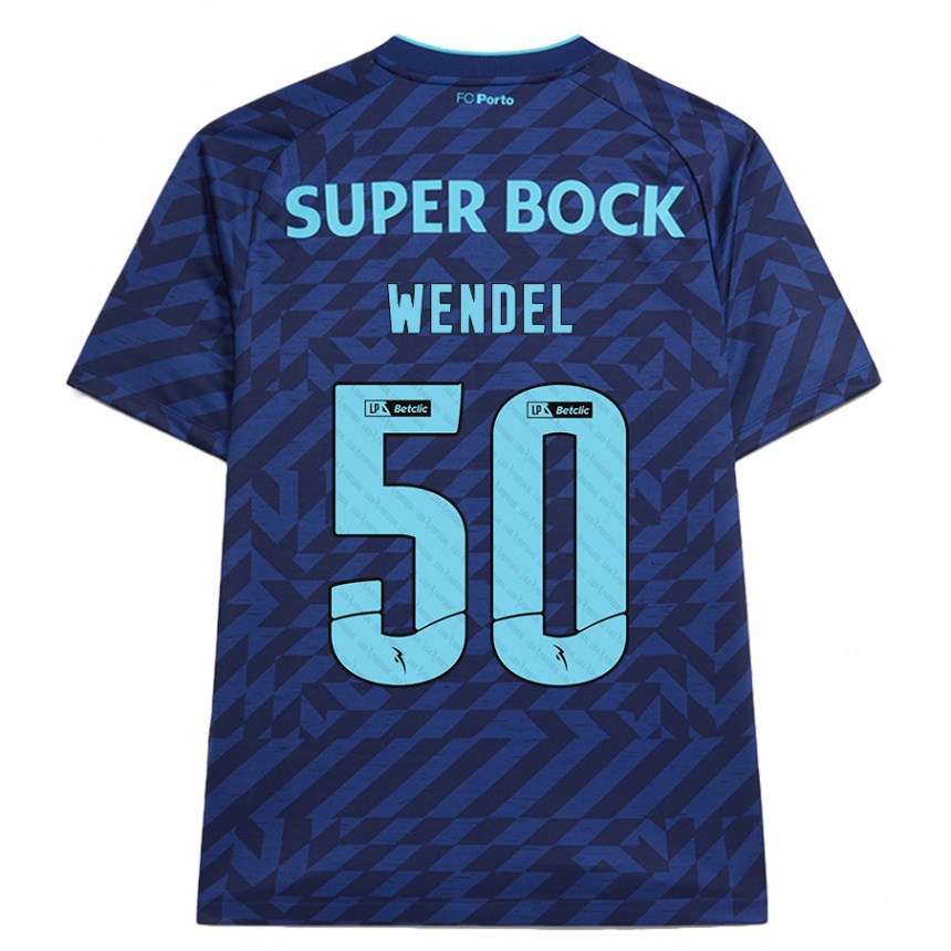 Hombre Fútbol Camiseta Wendel #50 Azul Marino Equipación Tercera 2024/25