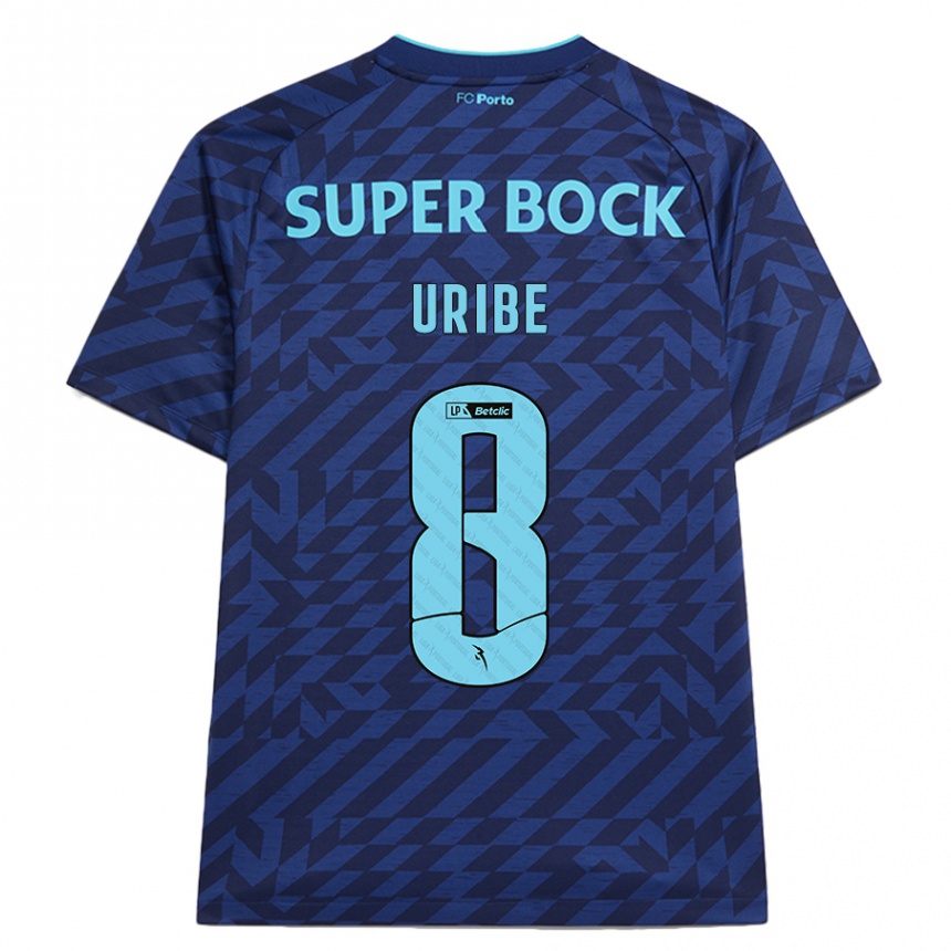 Hombre Fútbol Camiseta Mateus Uribe #8 Azul Marino Equipación Tercera 2024/25