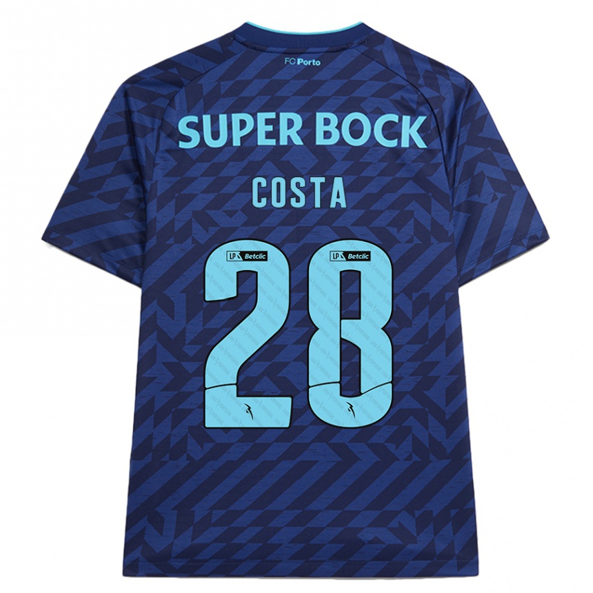 Hombre Fútbol Camiseta Bruno Costa #28 Azul Marino Equipación Tercera 2024/25