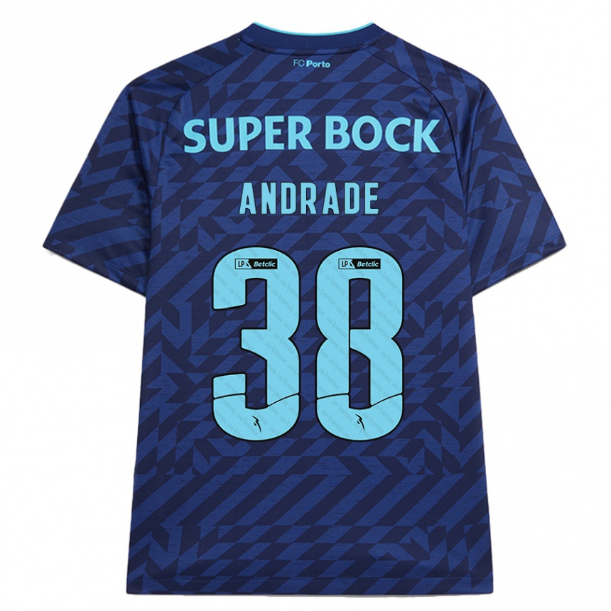 Hombre Fútbol Camiseta Fernando Andrade #38 Azul Marino Equipación Tercera 2024/25