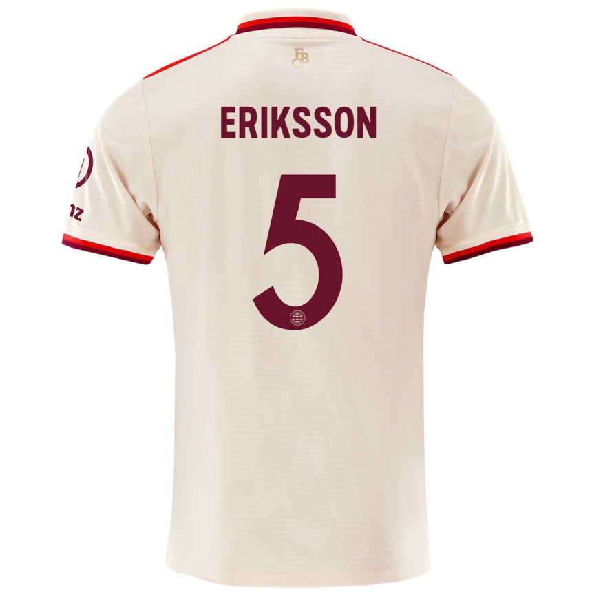 Hombre Fútbol Camiseta Magdalena Eriksson #5 Lino Equipación Tercera 2024/25