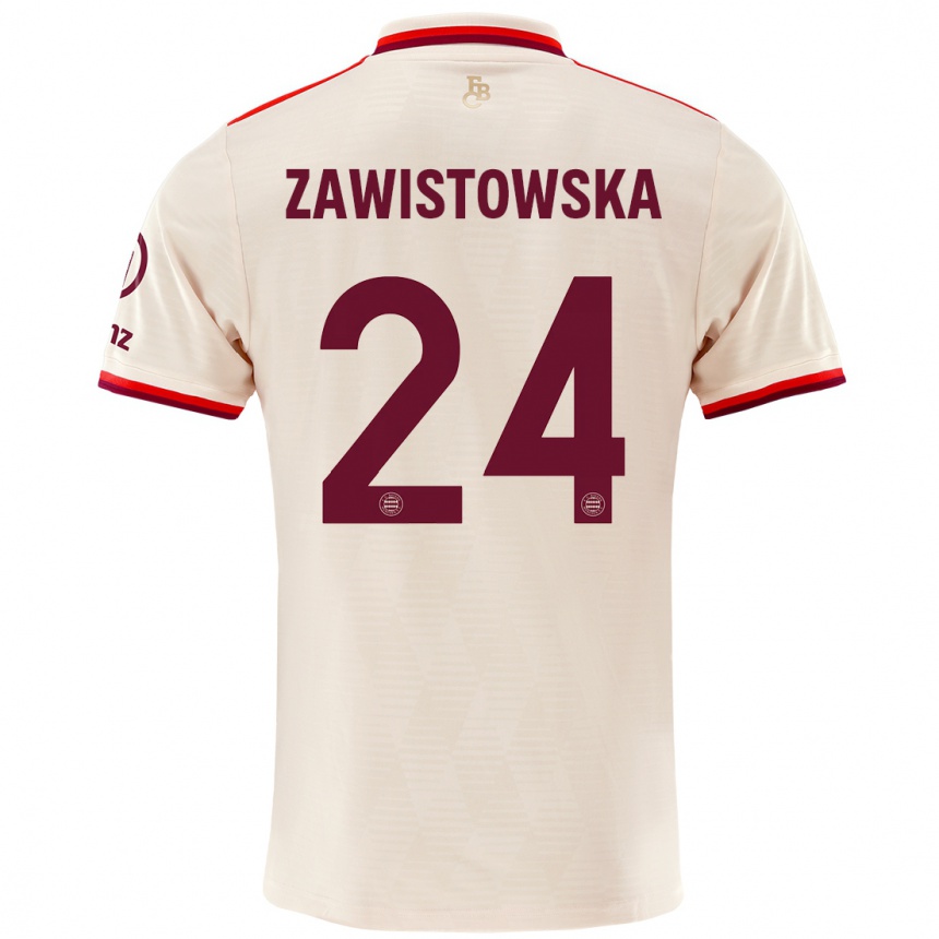 Hombre Fútbol Camiseta Weronika Zawistowska #24 Lino Equipación Tercera 2024/25