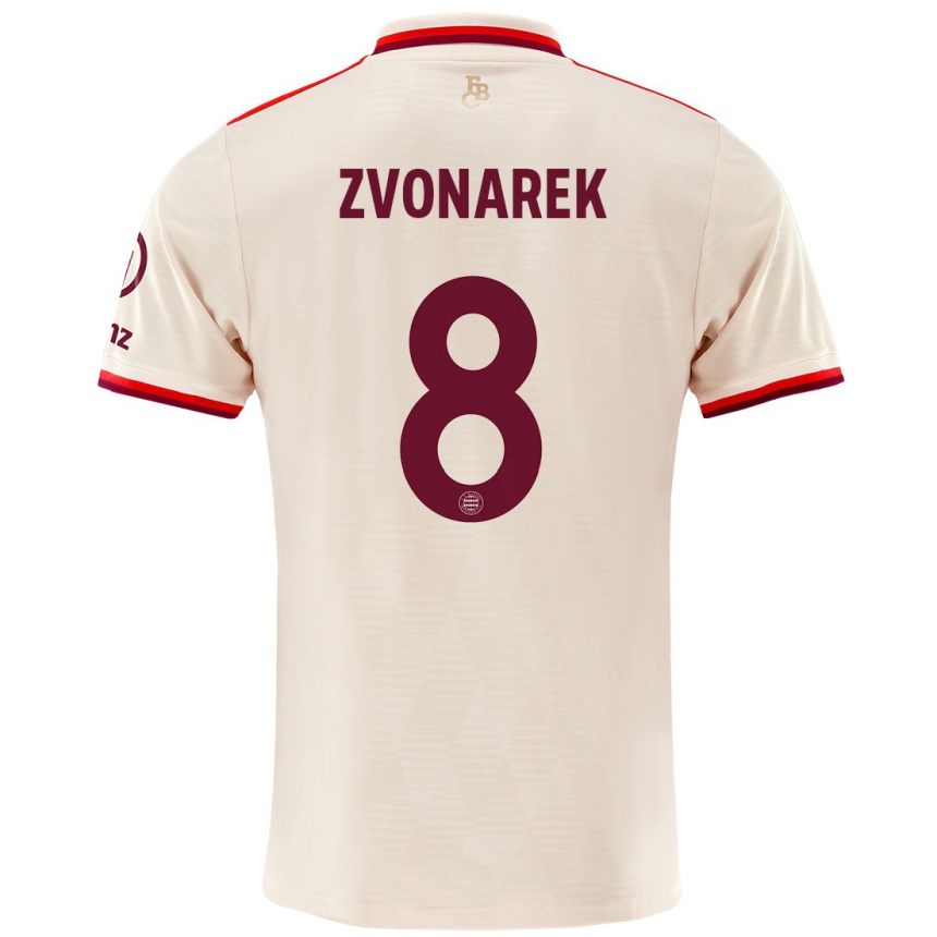 Hombre Fútbol Camiseta Lovro Zvonarek #8 Lino Equipación Tercera 2024/25