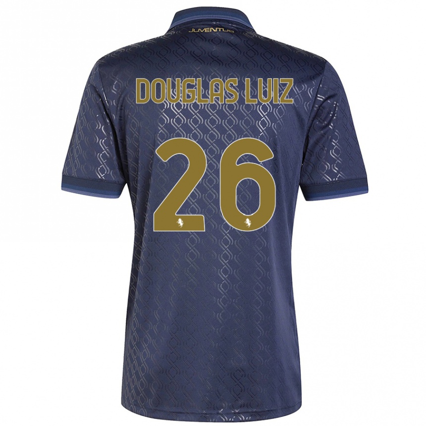 Hombre Fútbol Camiseta Douglas Luiz #26 Azul Marino Equipación Tercera 2024/25