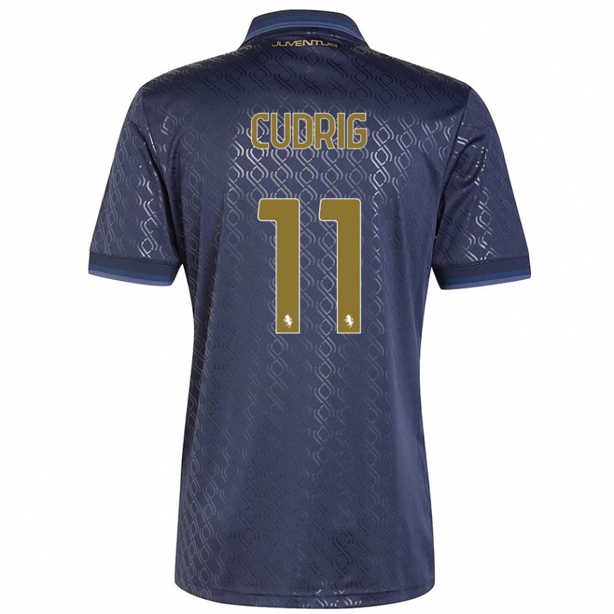 Hombre Fútbol Camiseta Nicolò Cudrig #11 Azul Marino Equipación Tercera 2024/25