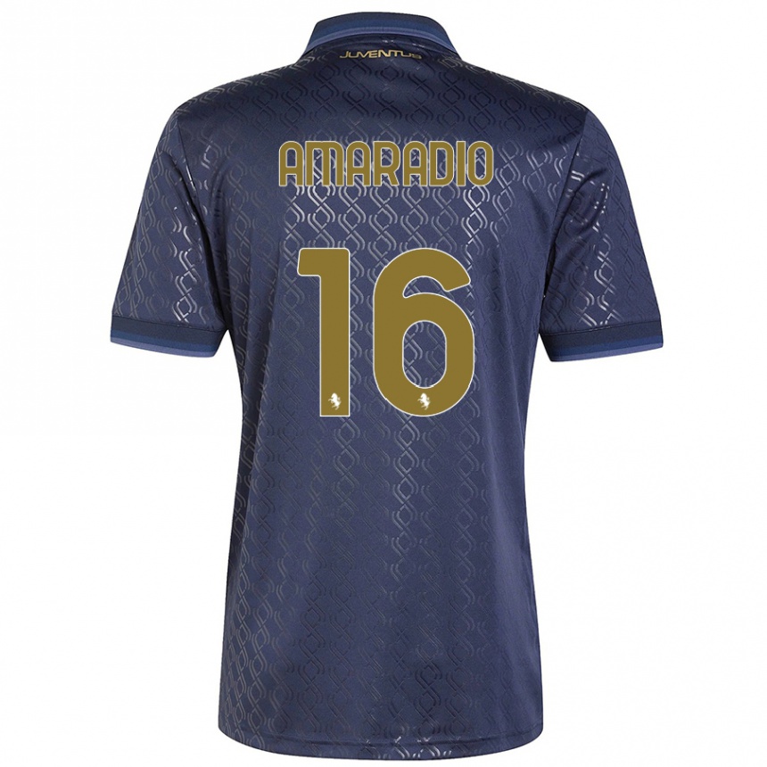 Hombre Fútbol Camiseta Luca Amaradio #16 Azul Marino Equipación Tercera 2024/25