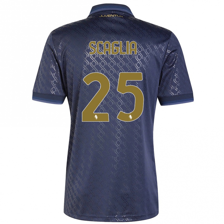 Hombre Fútbol Camiseta Simone Scaglia #25 Azul Marino Equipación Tercera 2024/25