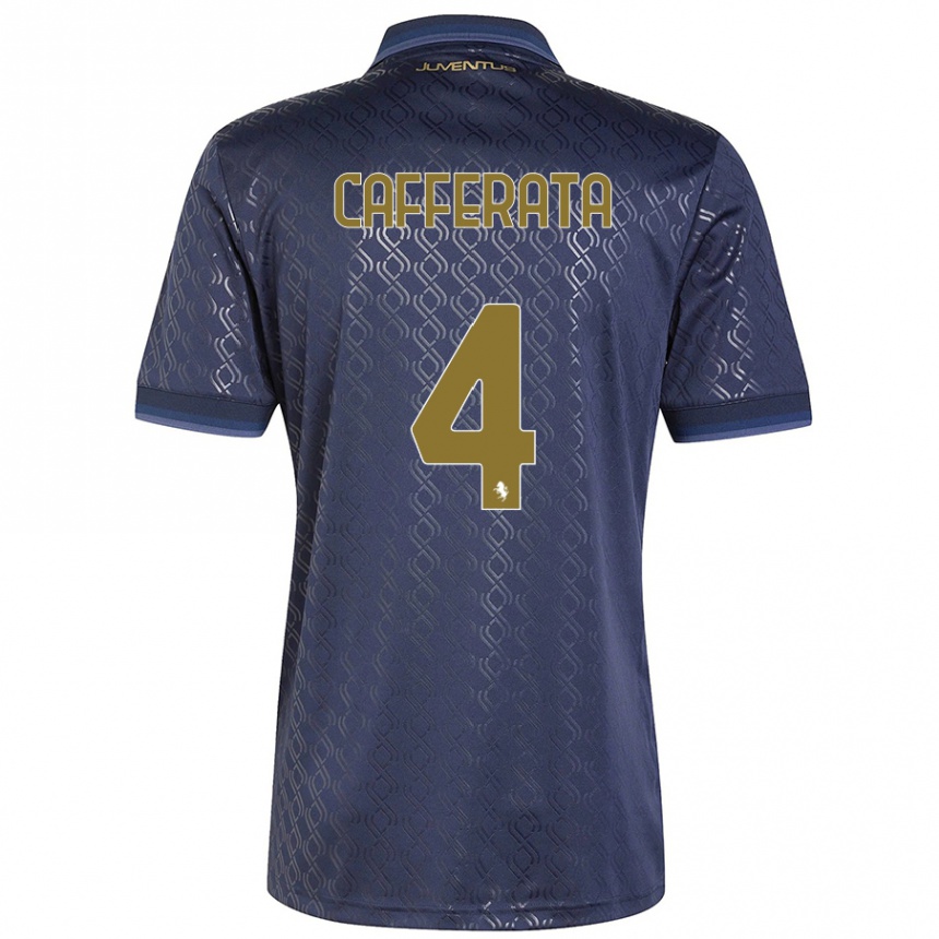 Hombre Fútbol Camiseta Federica Cafferata #4 Azul Marino Equipación Tercera 2024/25