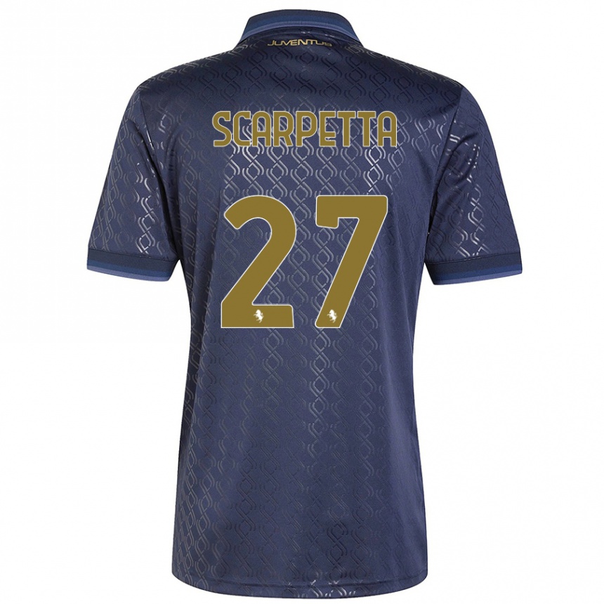 Hombre Fútbol Camiseta Jacopo Scarpetta #27 Azul Marino Equipación Tercera 2024/25