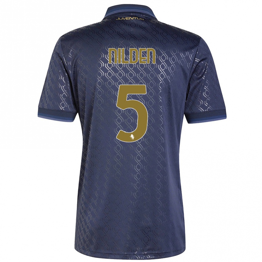 Hombre Fútbol Camiseta Amanda Nilden #5 Azul Marino Equipación Tercera 2024/25