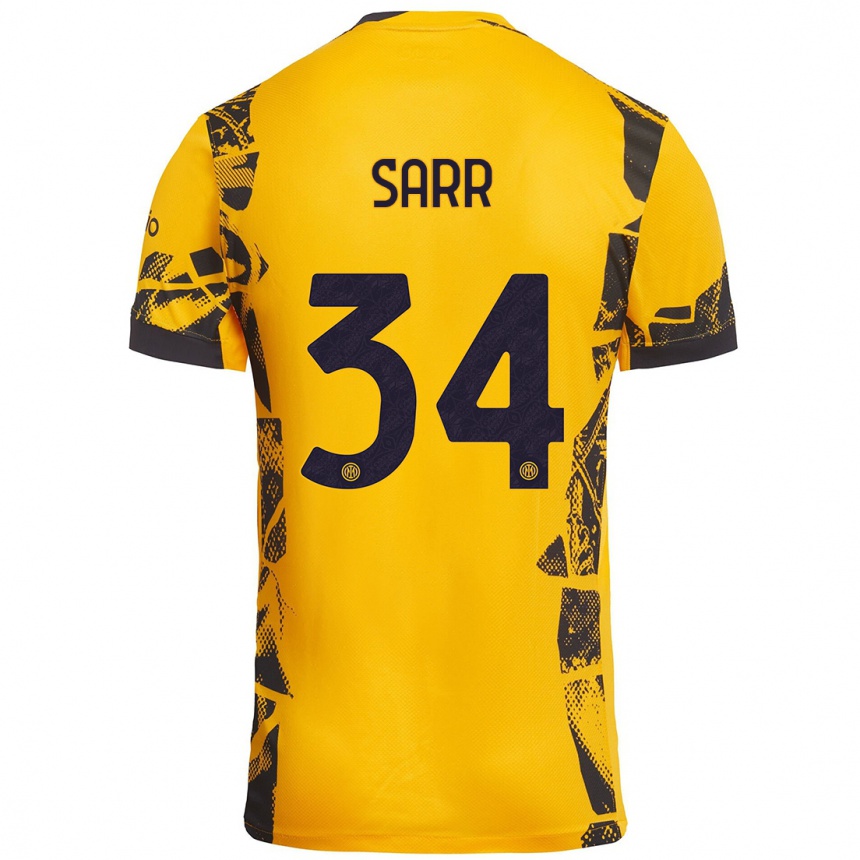 Hombre Fútbol Camiseta Amadou Sarr #34 Dorado Negro Equipación Tercera 2024/25