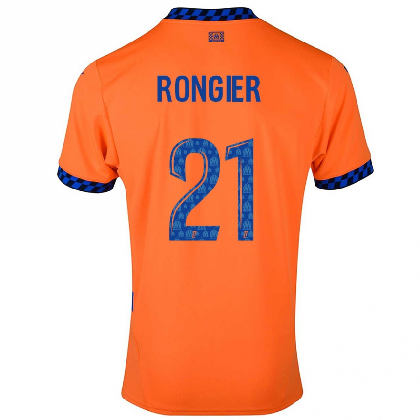 Hombre Fútbol Camiseta Valentin Rongier #21 Naranja Azul Oscuro Equipación Tercera 2024/25