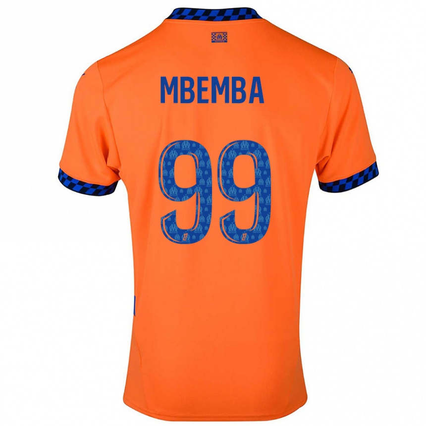 Hombre Fútbol Camiseta Chancel Mbemba #99 Naranja Azul Oscuro Equipación Tercera 2024/25