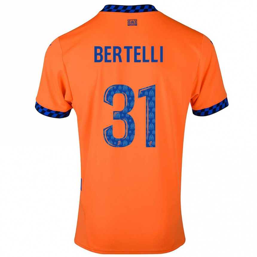 Hombre Fútbol Camiseta Ugo Bertelli #31 Naranja Azul Oscuro Equipación Tercera 2024/25