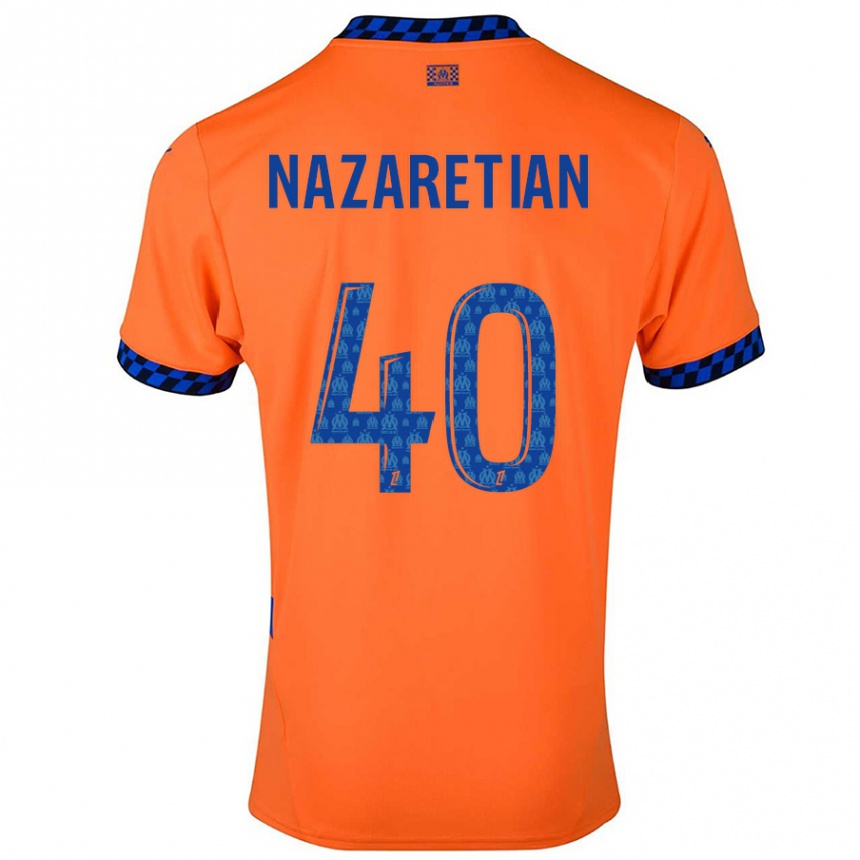 Hombre Fútbol Camiseta Manuel Nazaretian #40 Naranja Azul Oscuro Equipación Tercera 2024/25