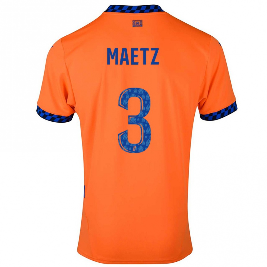 Hombre Fútbol Camiseta Agathe Maetz #3 Naranja Azul Oscuro Equipación Tercera 2024/25