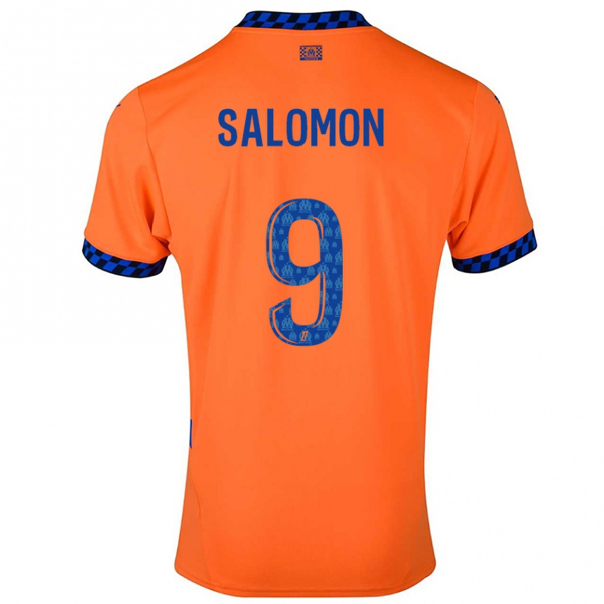 Hombre Fútbol Camiseta Maeva Salomon #9 Naranja Azul Oscuro Equipación Tercera 2024/25