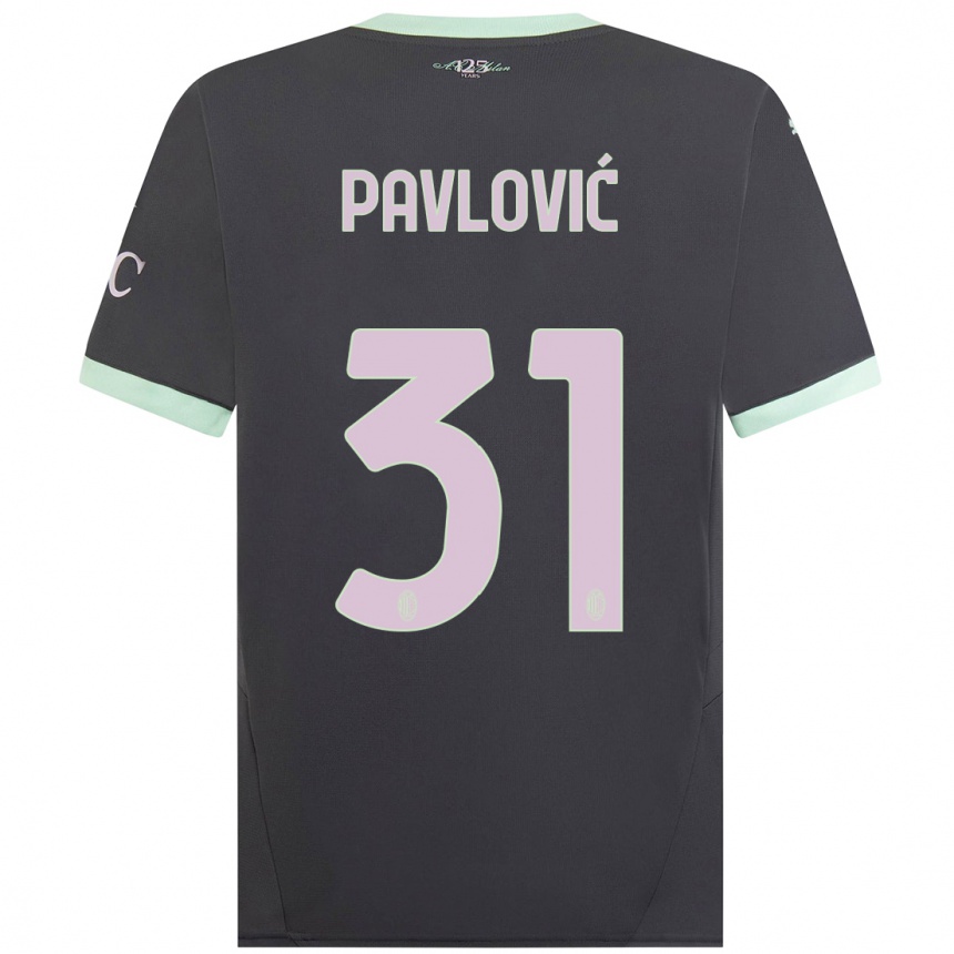 Hombre Fútbol Camiseta Strahinja Pavlović #31 Gris Equipación Tercera 2024/25