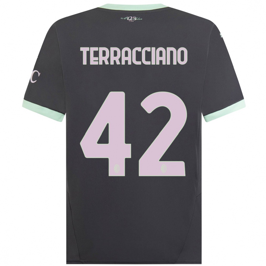 Hombre Fútbol Camiseta Filippo Terracciano #42 Gris Equipación Tercera 2024/25