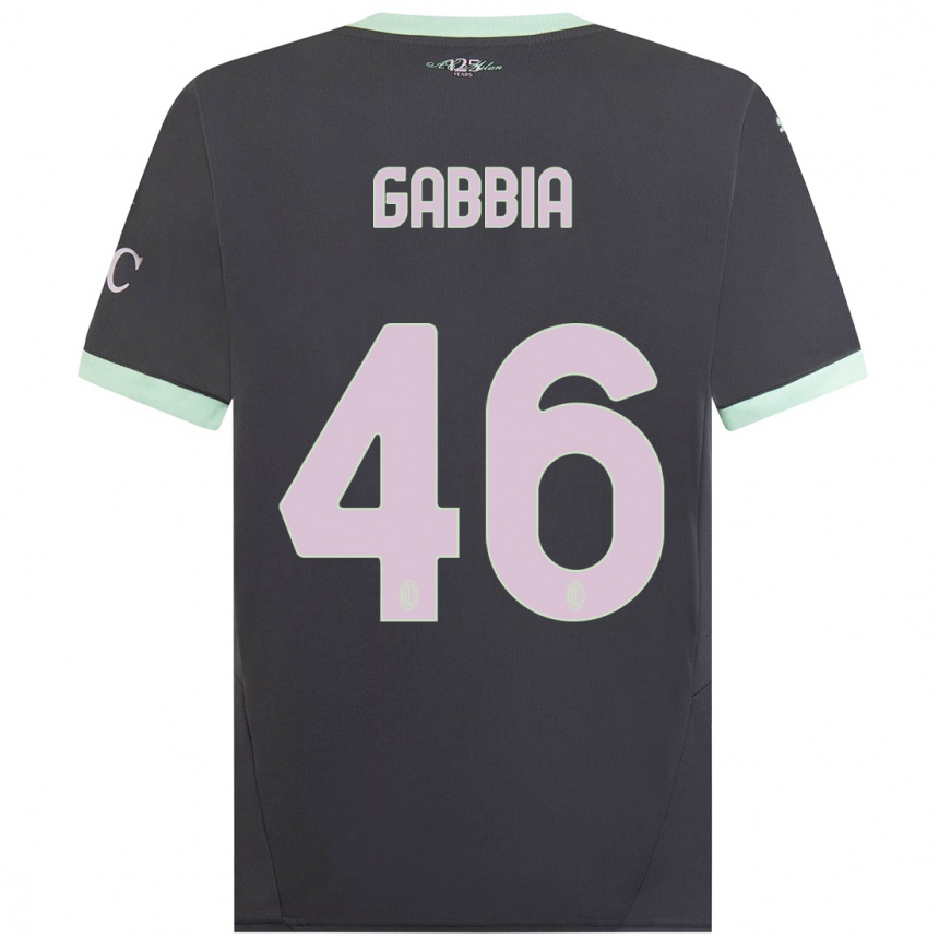 Hombre Fútbol Camiseta Matteo Gabbia #46 Gris Equipación Tercera 2024/25