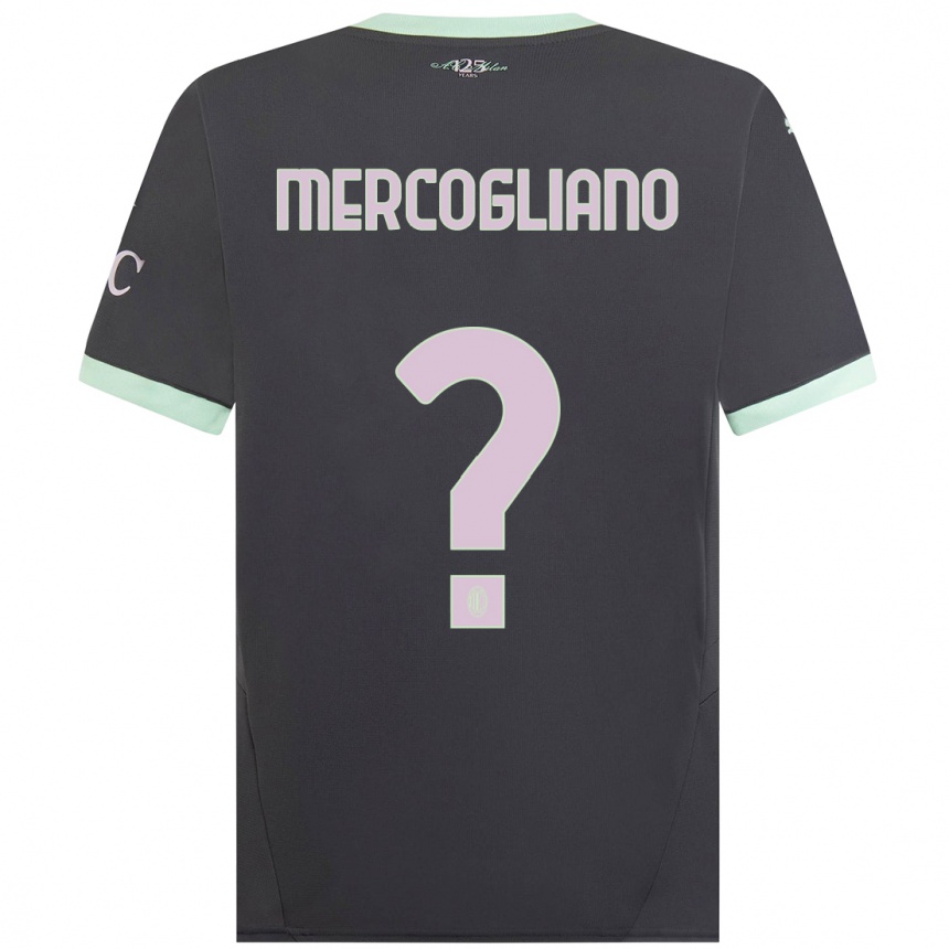 Hombre Fútbol Camiseta Mattia Mercogliano #0 Gris Equipación Tercera 2024/25