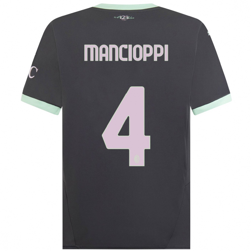 Hombre Fútbol Camiseta Tommaso Mancioppi #4 Gris Equipación Tercera 2024/25