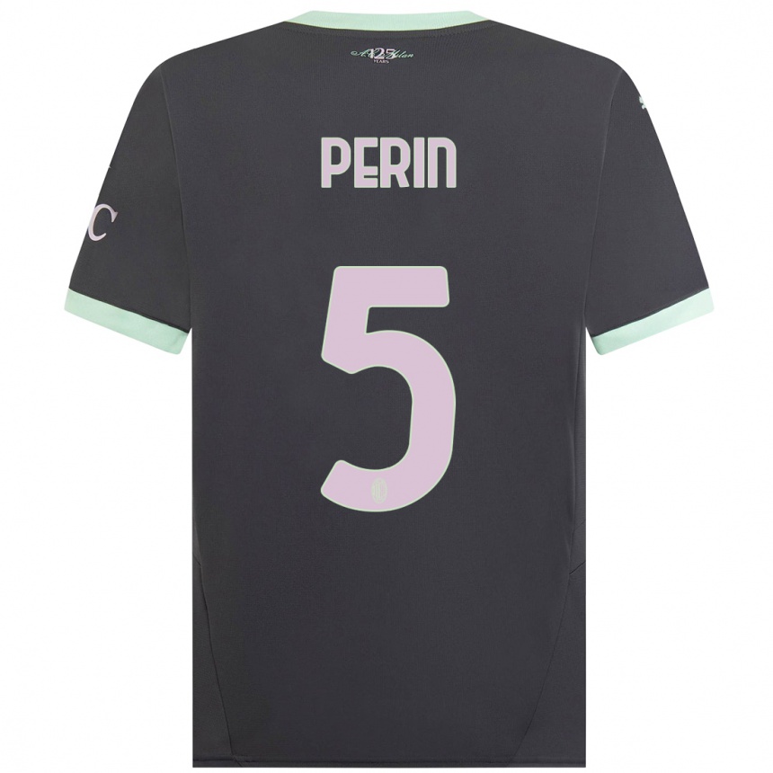 Hombre Fútbol Camiseta Ernesto Perin #5 Gris Equipación Tercera 2024/25