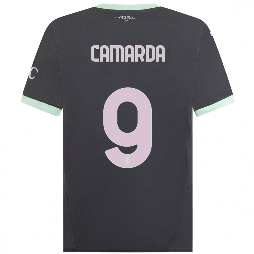 Hombre Fútbol Camiseta Francesco Camarda #9 Gris Equipación Tercera 2024/25