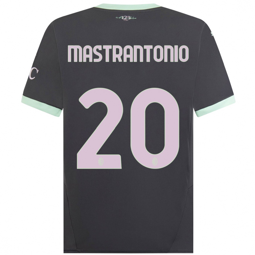 Hombre Fútbol Camiseta Davide Mastrantonio #20 Gris Equipación Tercera 2024/25