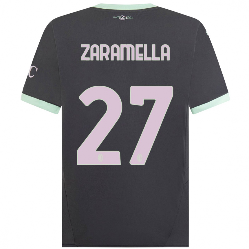 Hombre Fútbol Camiseta Mattia Zaramella #27 Gris Equipación Tercera 2024/25