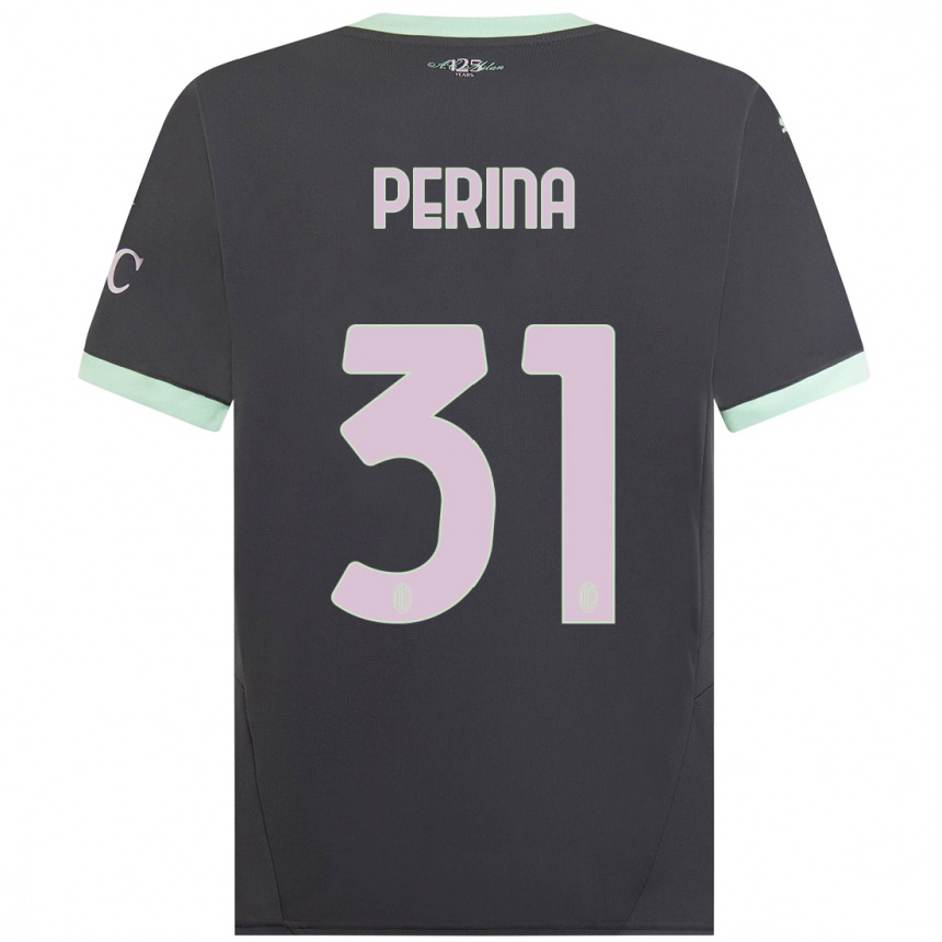 Hombre Fútbol Camiseta Gioele Perina #31 Gris Equipación Tercera 2024/25