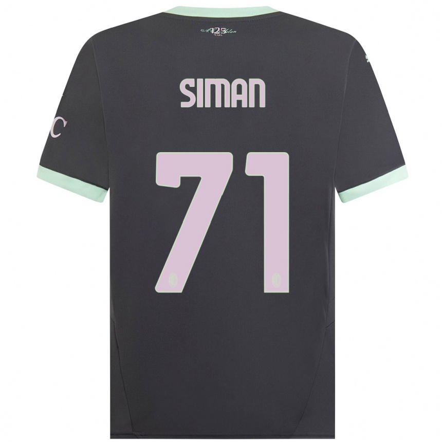 Hombre Fútbol Camiseta Alexandru Șiman #71 Gris Equipación Tercera 2024/25