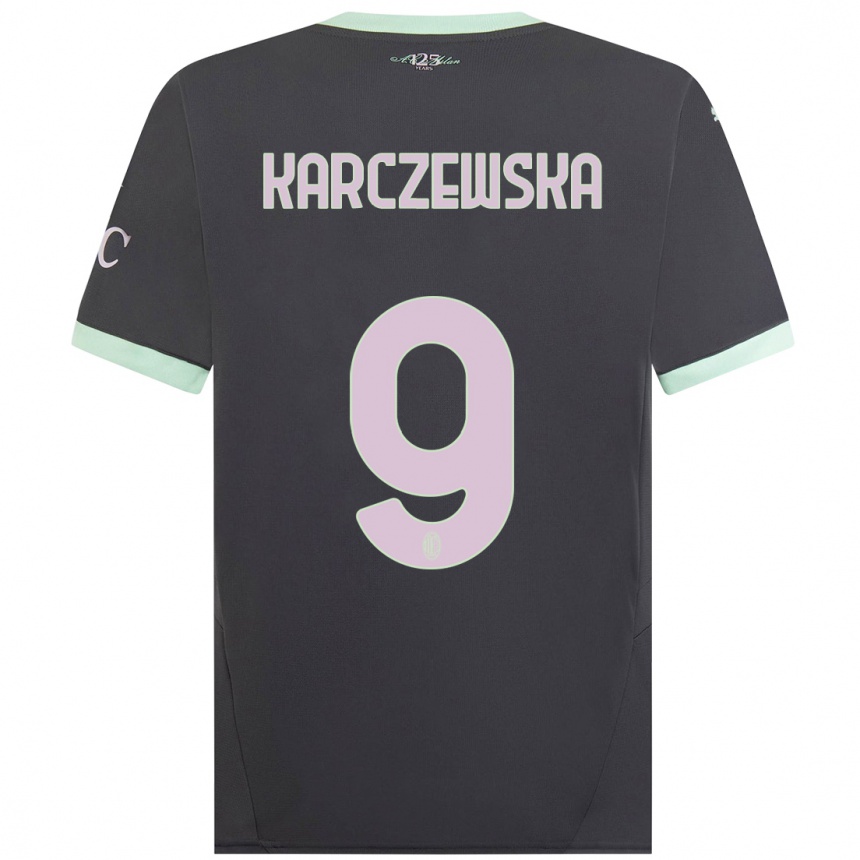 Hombre Fútbol Camiseta Nikola Karczewska #9 Gris Equipación Tercera 2024/25