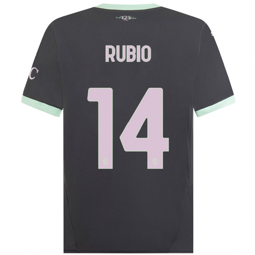 Hombre Fútbol Camiseta Silvia Rubio #14 Gris Equipación Tercera 2024/25