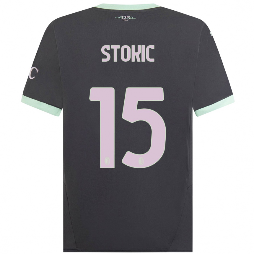 Hombre Fútbol Camiseta Sara Stokić #15 Gris Equipación Tercera 2024/25