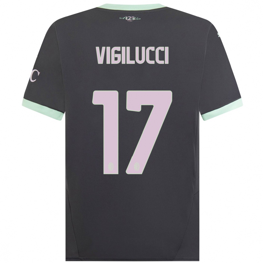 Hombre Fútbol Camiseta Valery Vigilucci #17 Gris Equipación Tercera 2024/25