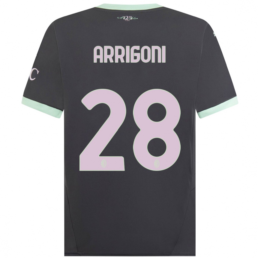 Hombre Fútbol Camiseta Giorgia Arrigoni #28 Gris Equipación Tercera 2024/25