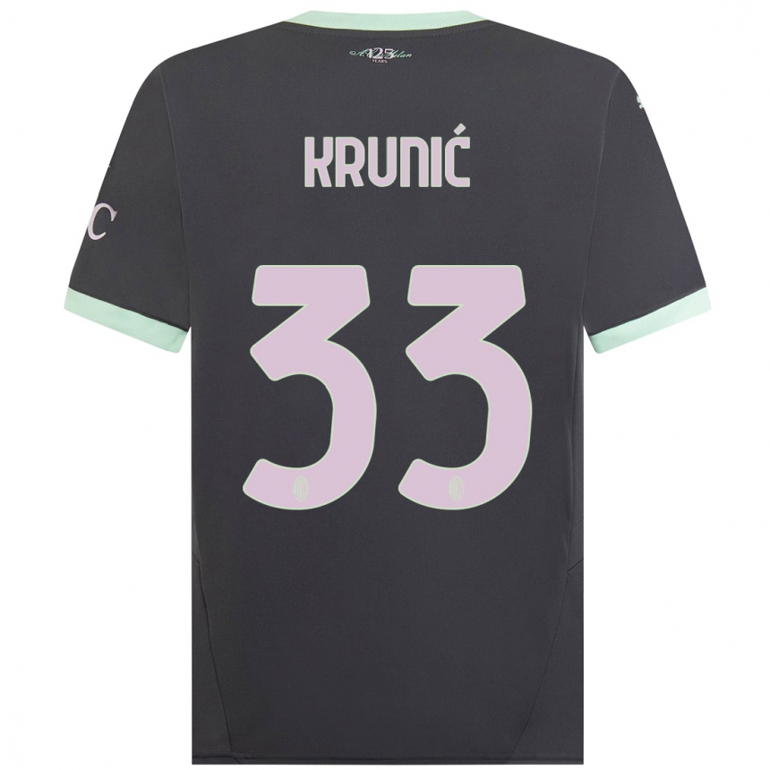 Hombre Fútbol Camiseta Rade Krunic #33 Gris Equipación Tercera 2024/25