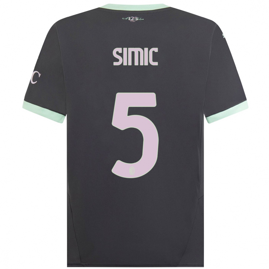 Hombre Fútbol Camiseta Jan-Carlo Simic #5 Gris Equipación Tercera 2024/25