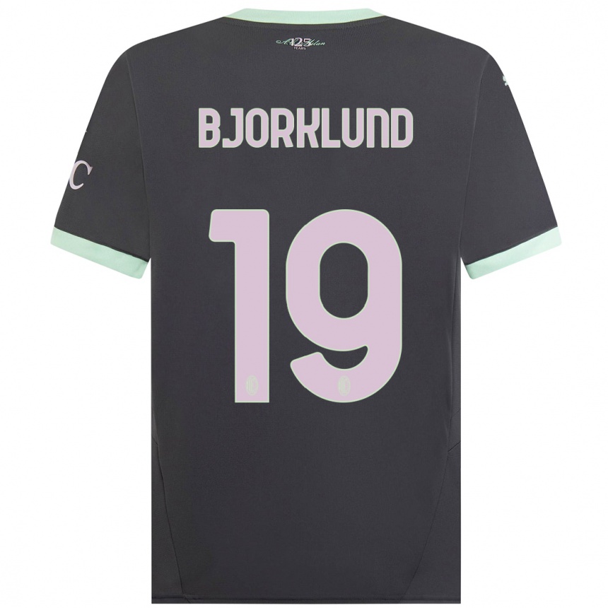 Hombre Fútbol Camiseta Lukas Bjorklund #19 Gris Equipación Tercera 2024/25