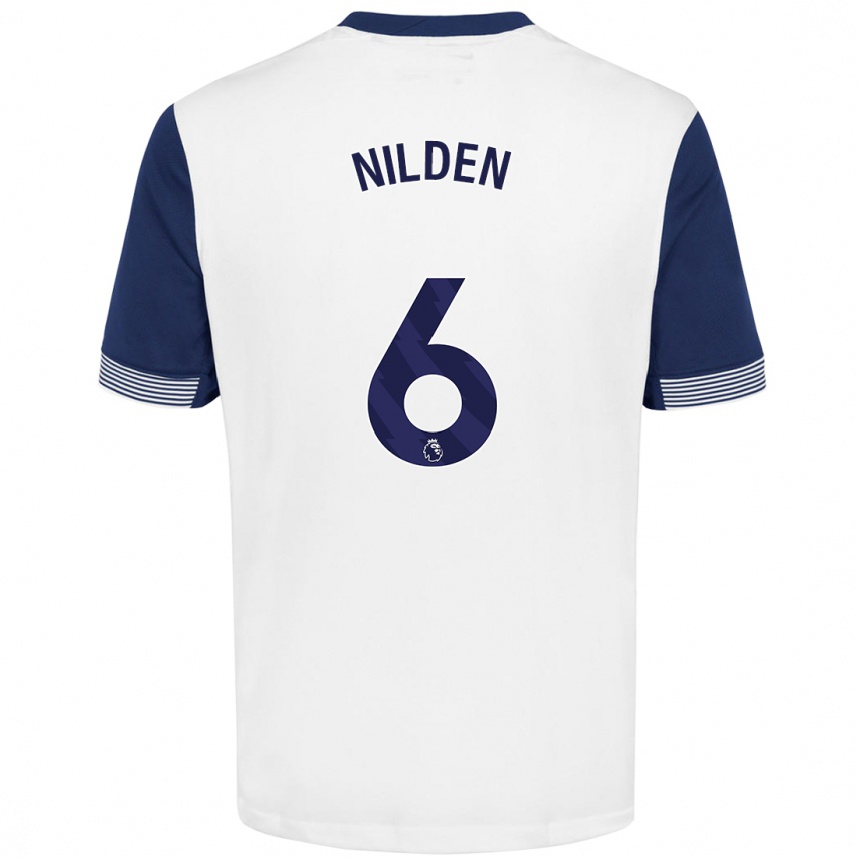 Mujer Fútbol Camiseta Amanda Nildén #6 Blanco Azul 1ª Equipación 2024/25