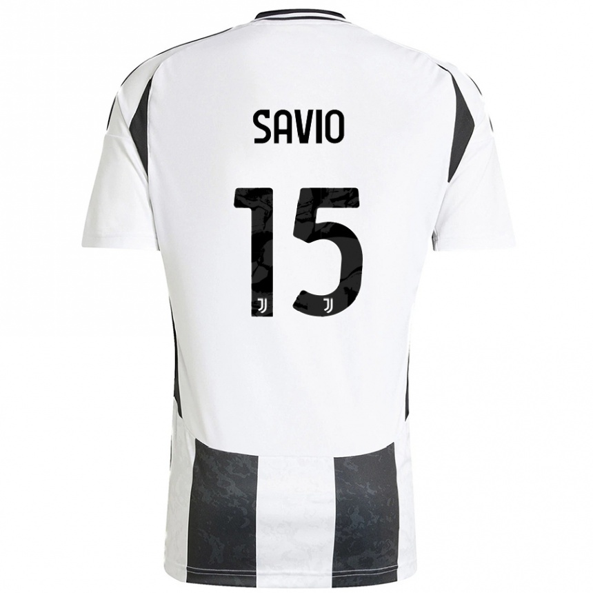 Mujer Fútbol Camiseta Federico Savio #15 Blanco Negro 1ª Equipación 2024/25